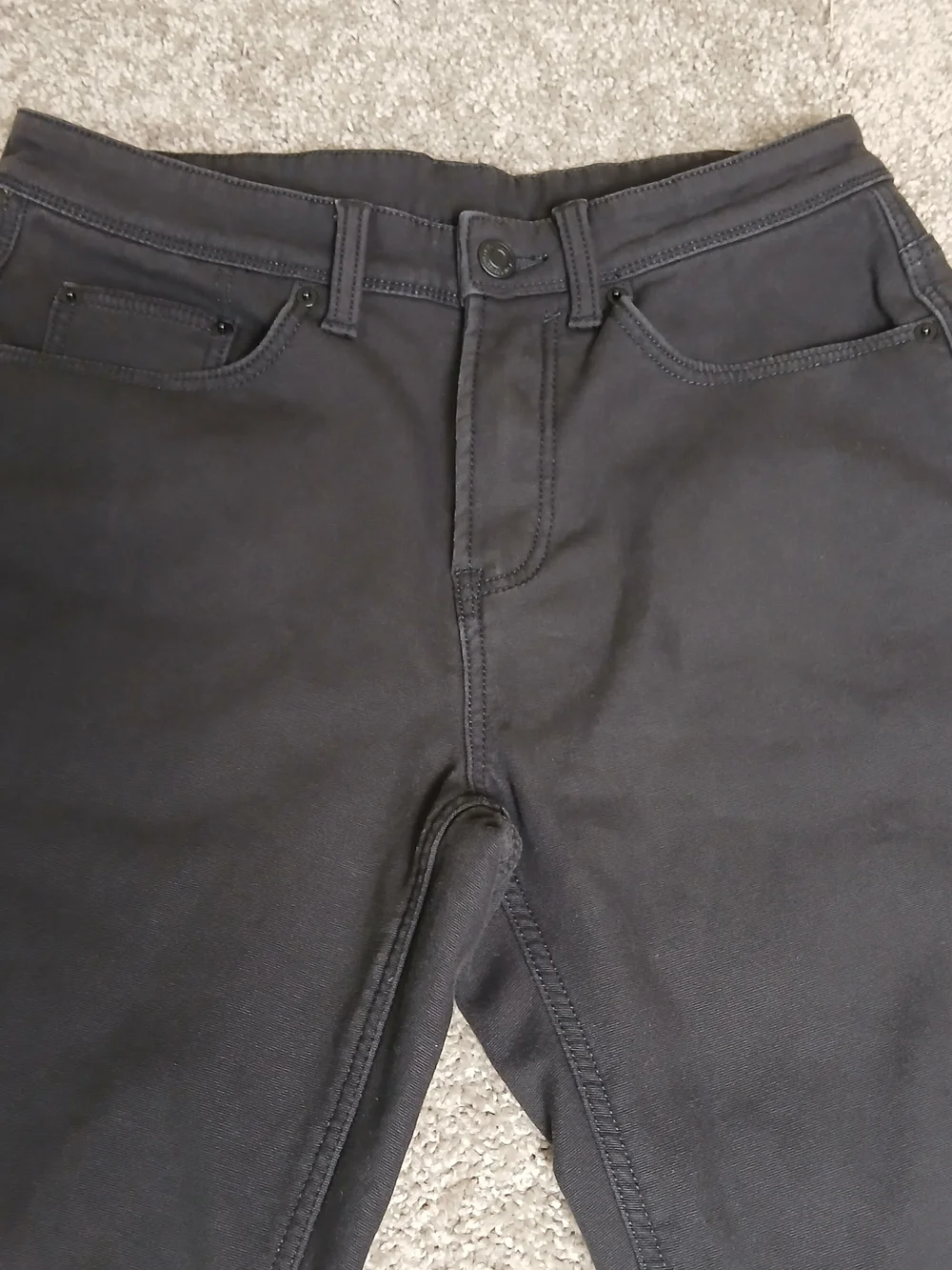 Caterpillar Men's Black Work Pants Fleece Lined Canvas Black Insulated - 32x32